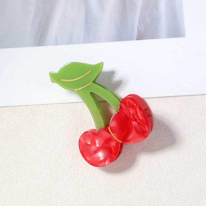 Small Red Cherry Hair Claw