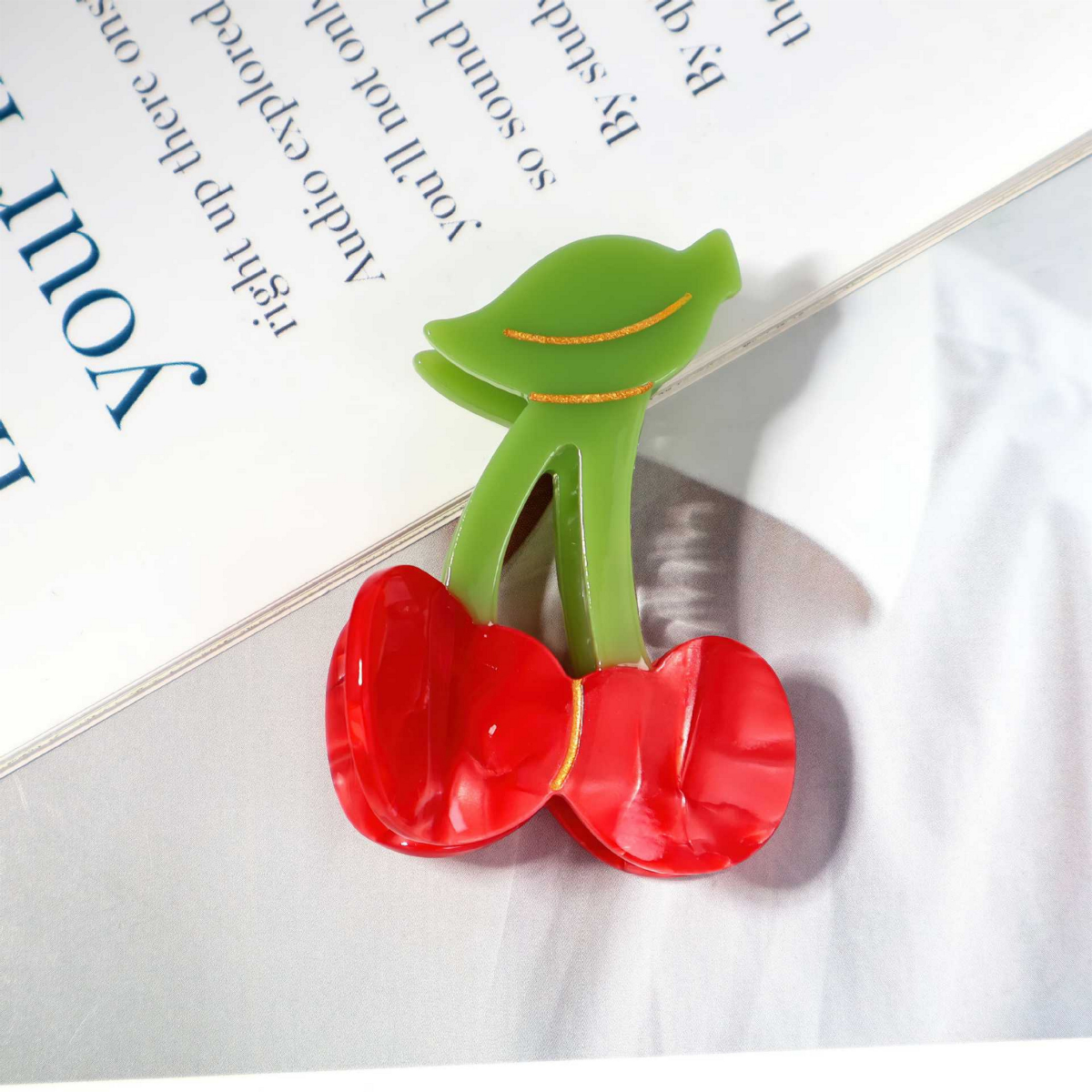 Small Red Cherry Hair Claw