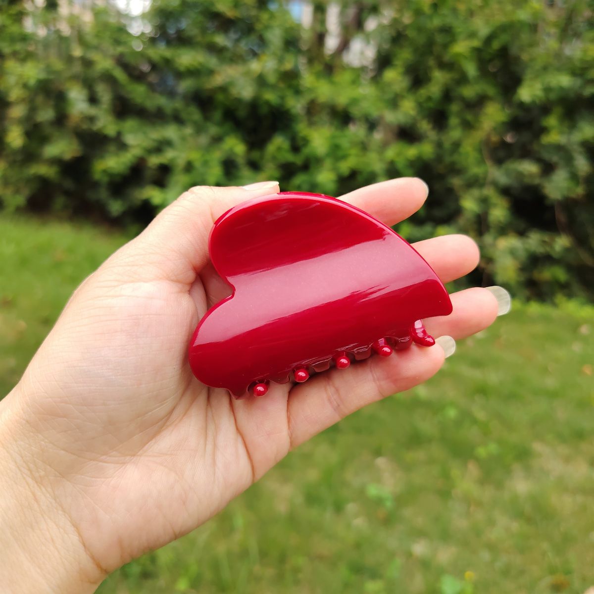 Small Red Heart Hair Claw