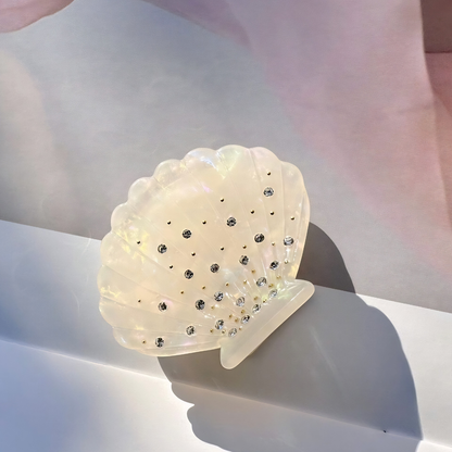 Small Rhinestone Sparkling Shell Hair Claw