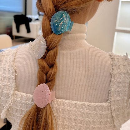 Small Rhinestone Sparkling Shell Hair Claw