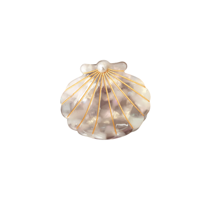 Small Smoky Gray Iridescent Pearl Shell Hair Claw