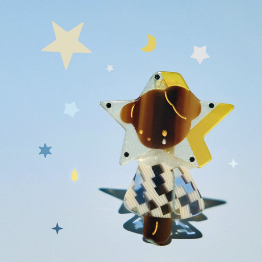 Small Starry Tears Puppy Alligator Hair Clip