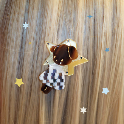 Small Starry Tears Puppy Alligator Hair Clip