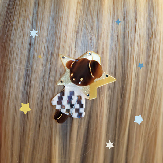 Small Starry Tears Puppy Alligator Hair Clip
