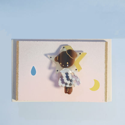 Small Starry Tears Puppy Alligator Hair Clip