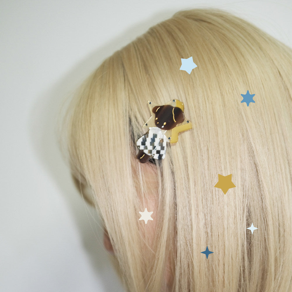 Small Starry Tears Puppy Alligator Hair Clip