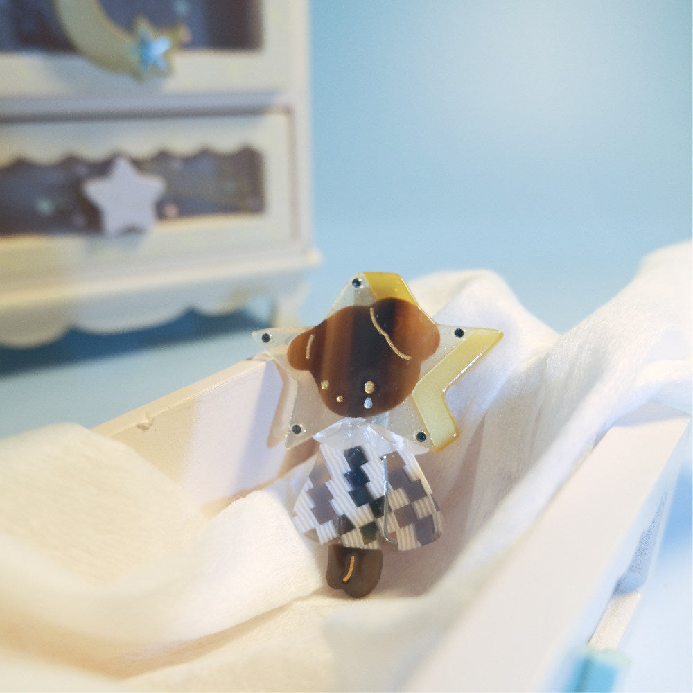 Small Starry Tears Puppy Alligator Hair Clip