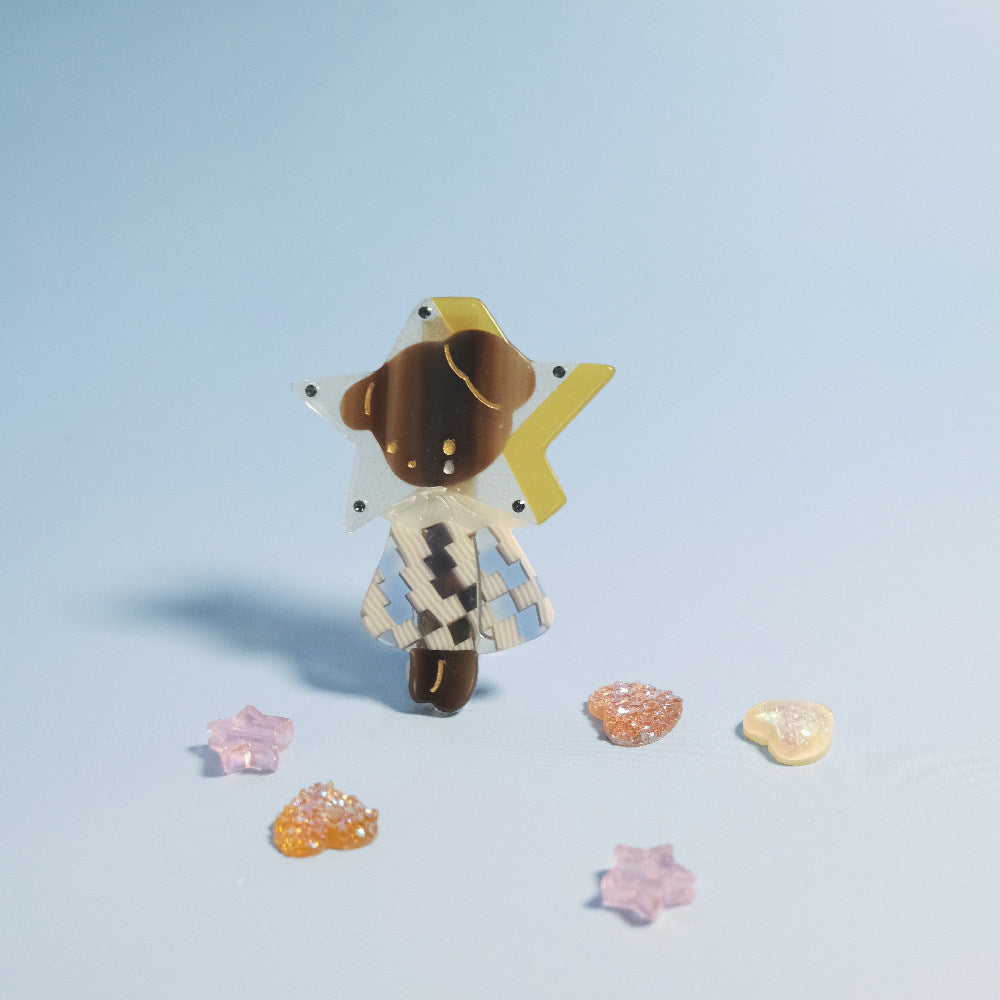 Small Starry Tears Puppy Alligator Hair Clip
