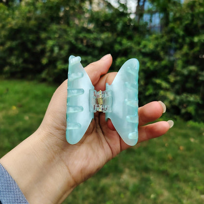 Small Teal Pearl Cross Rhinestone Hair Claw