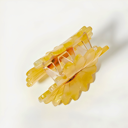 Small Transparent Yellow Daisy Hair Claw