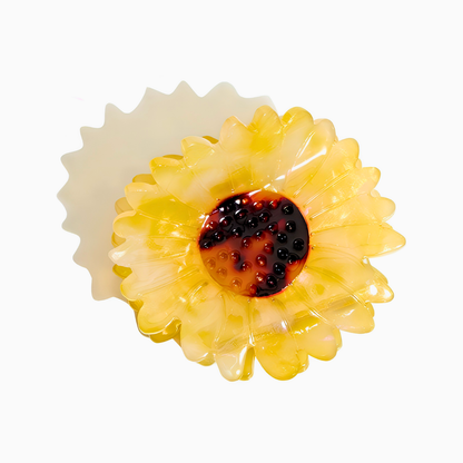Small Transparent Yellow Daisy Hair Claw