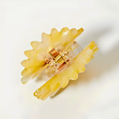 Small Transparent Yellow Daisy Hair Claw