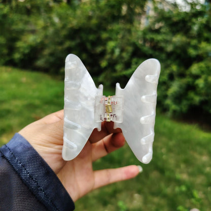 Small White Pearl Cross Rhinestone Hair Claw