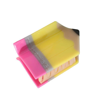 Small Yellow Pencil Hair Claw