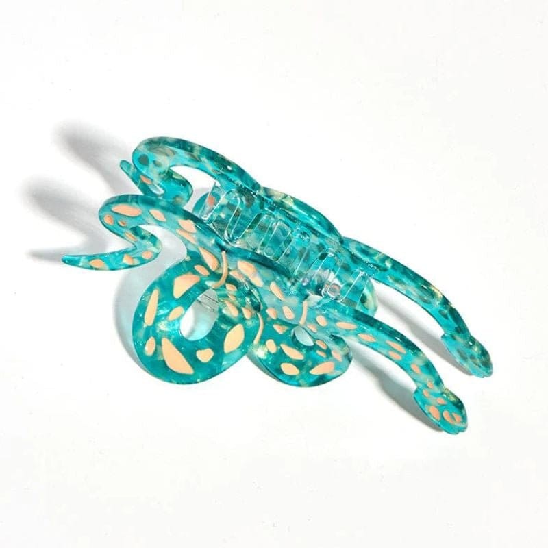 Playful Large Green Snake Hair Claw Clip | Cartoon Cute Reptile Theme Hair Accessory | Lemonschunks