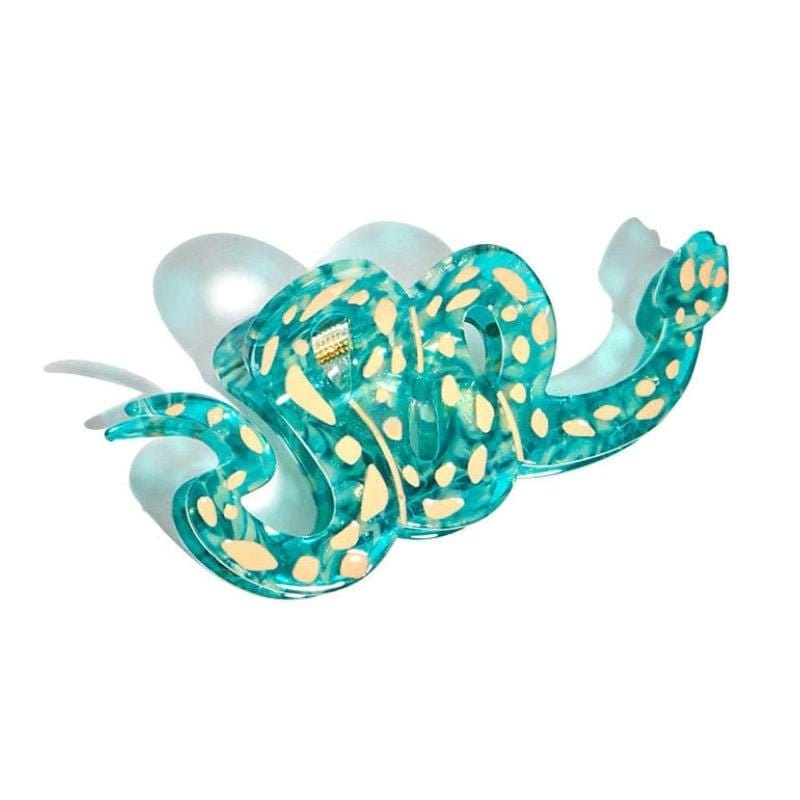 Playful Large Green Snake Hair Claw Clip | Cartoon Cute Reptile Theme Hair Accessory | Lemonschunks