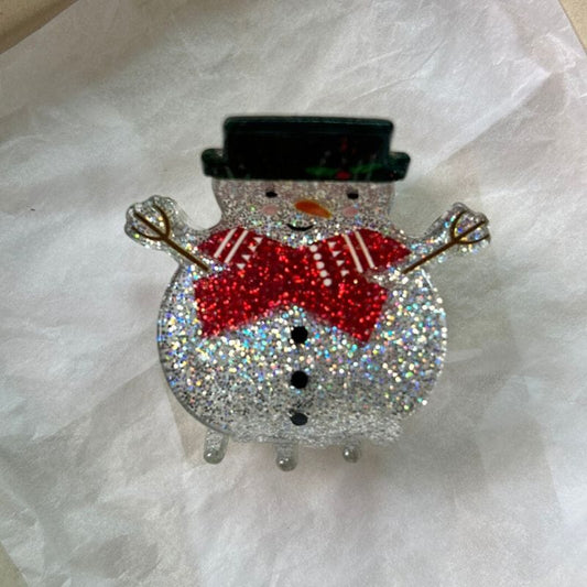 Small Snowman Hair Claw