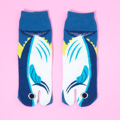 One Pair Of Pomfret Fish Two-Toe Grip Socks