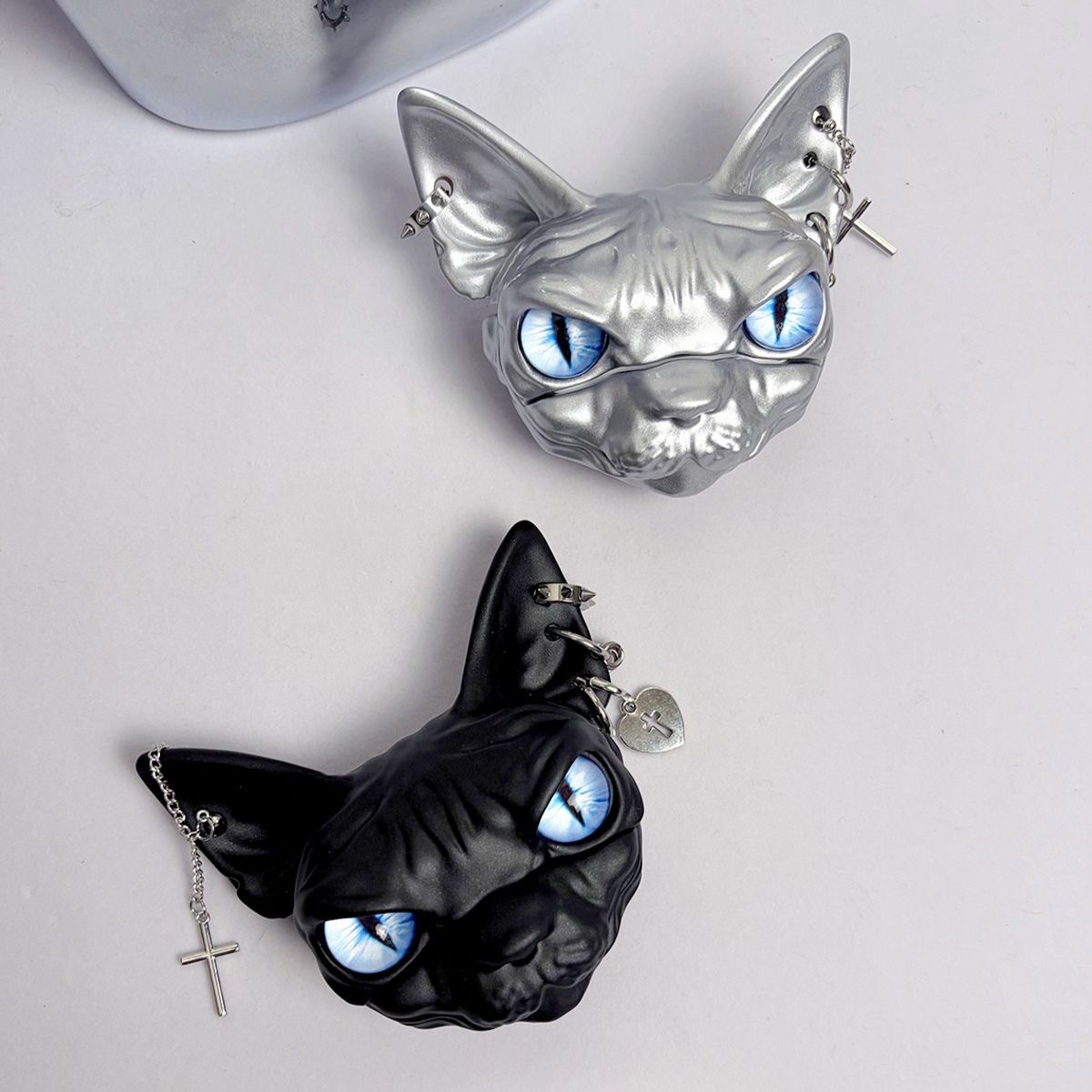 Sphynx Hairless Cat AirPods Case, Handmade Resin Cat AirPods Protective Cover