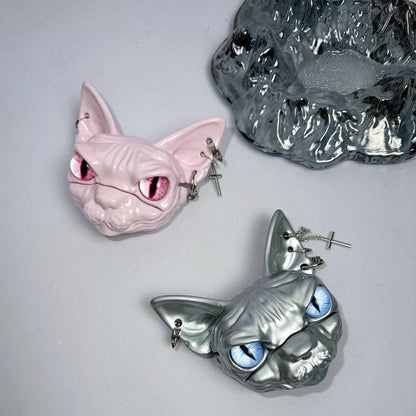 Sphynx Hairless Cat AirPods Case, Handmade Resin Cat AirPods Protective Cover