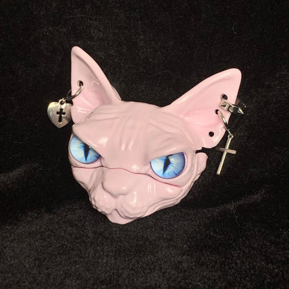 Sphynx Hairless Cat AirPods Case, Handmade Resin Cat AirPods Protective Cover