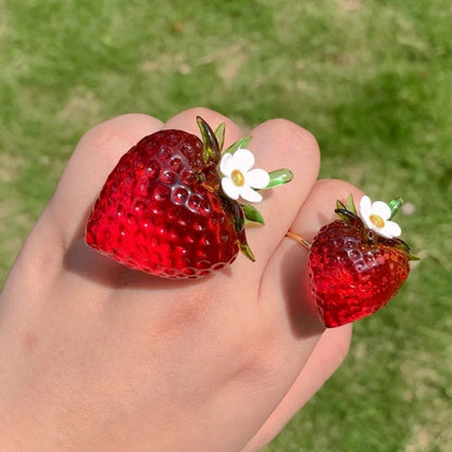 Strawberry Ring & Strawberry Pendant Necklace Collection