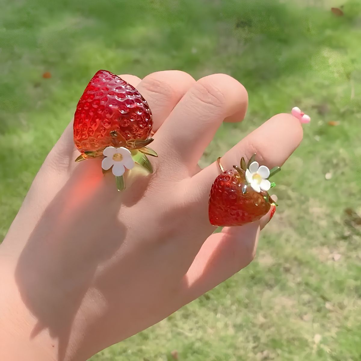 Strawberry Ring & Strawberry Pendant Necklace Collection