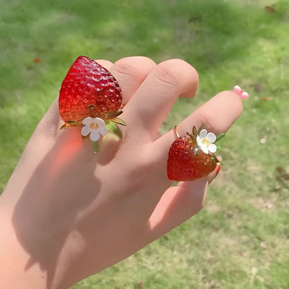 Strawberry Ring & Strawberry Pendant Necklace Collection