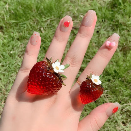 Strawberry Ring & Strawberry Pendant Necklace Collection