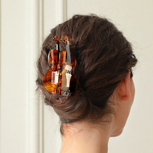 Large Tortoiseshell Violin Hair Claw