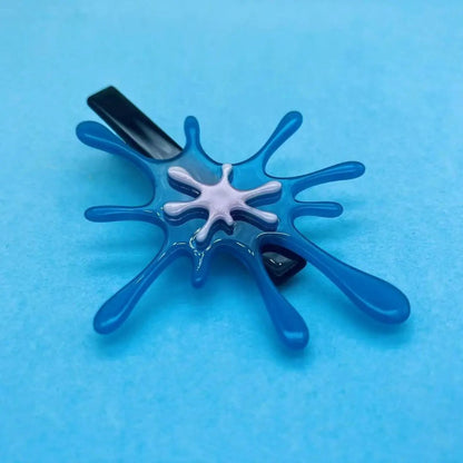 Translucent Blue Splashing Water Hair Clip