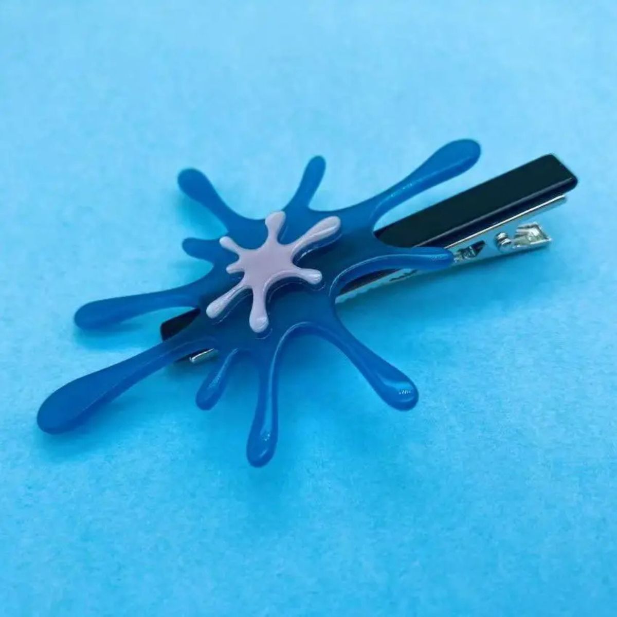 Translucent Blue Splashing Water Hair Clip