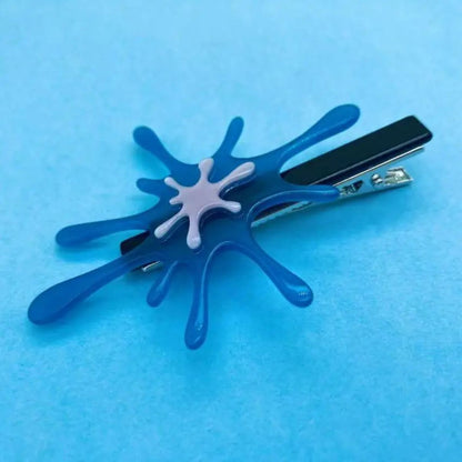 Translucent Blue Splashing Water Hair Clip