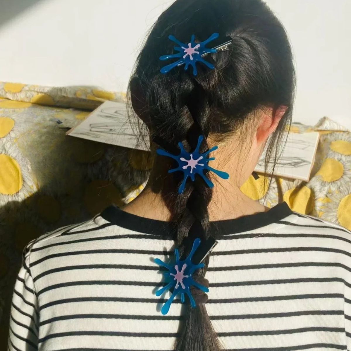 Translucent Blue Splashing Water Hair Clip