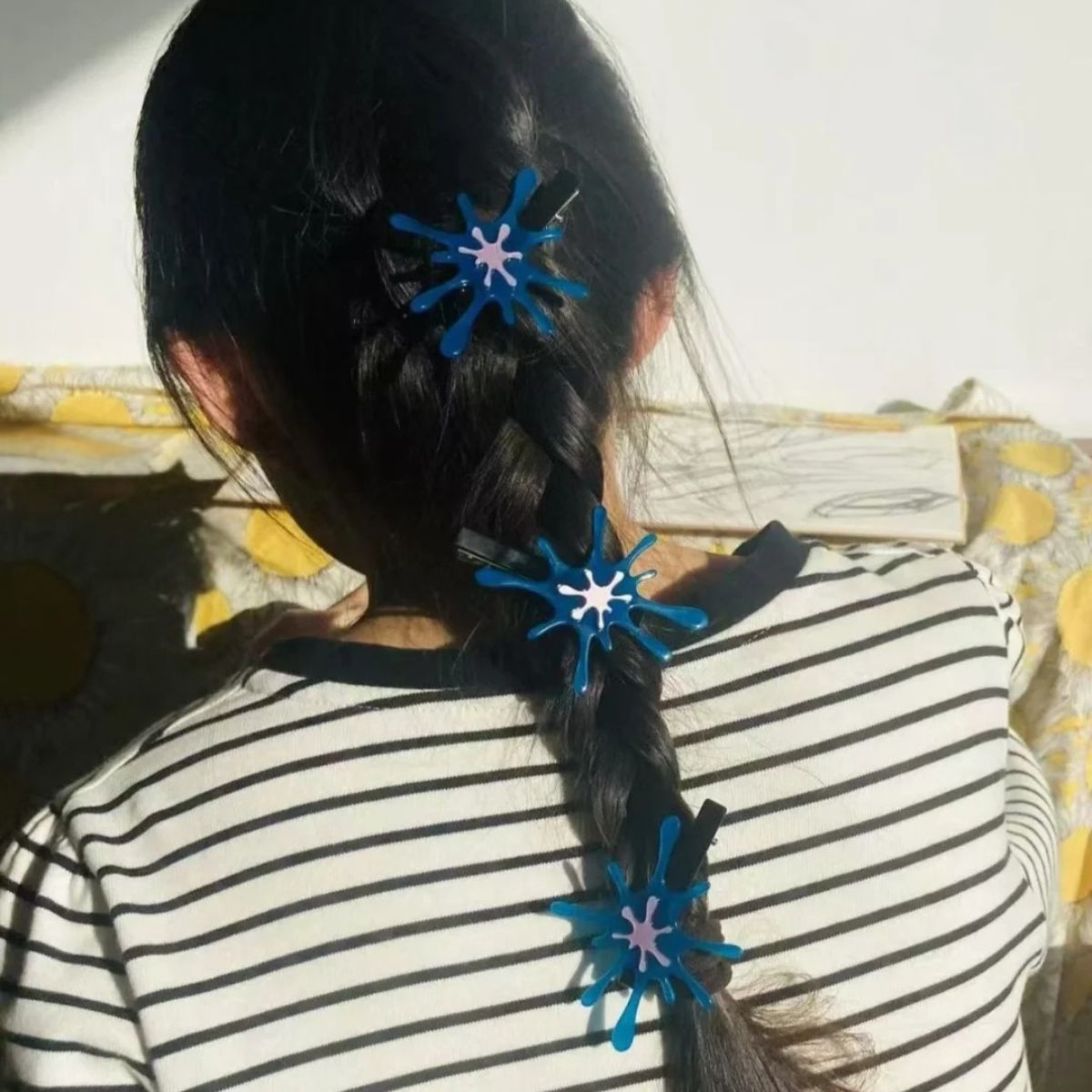 Translucent Blue Splashing Water Hair Clip