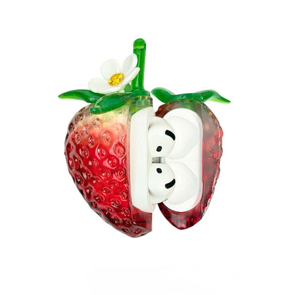 Transparent Strawberry AirPods Case Cover