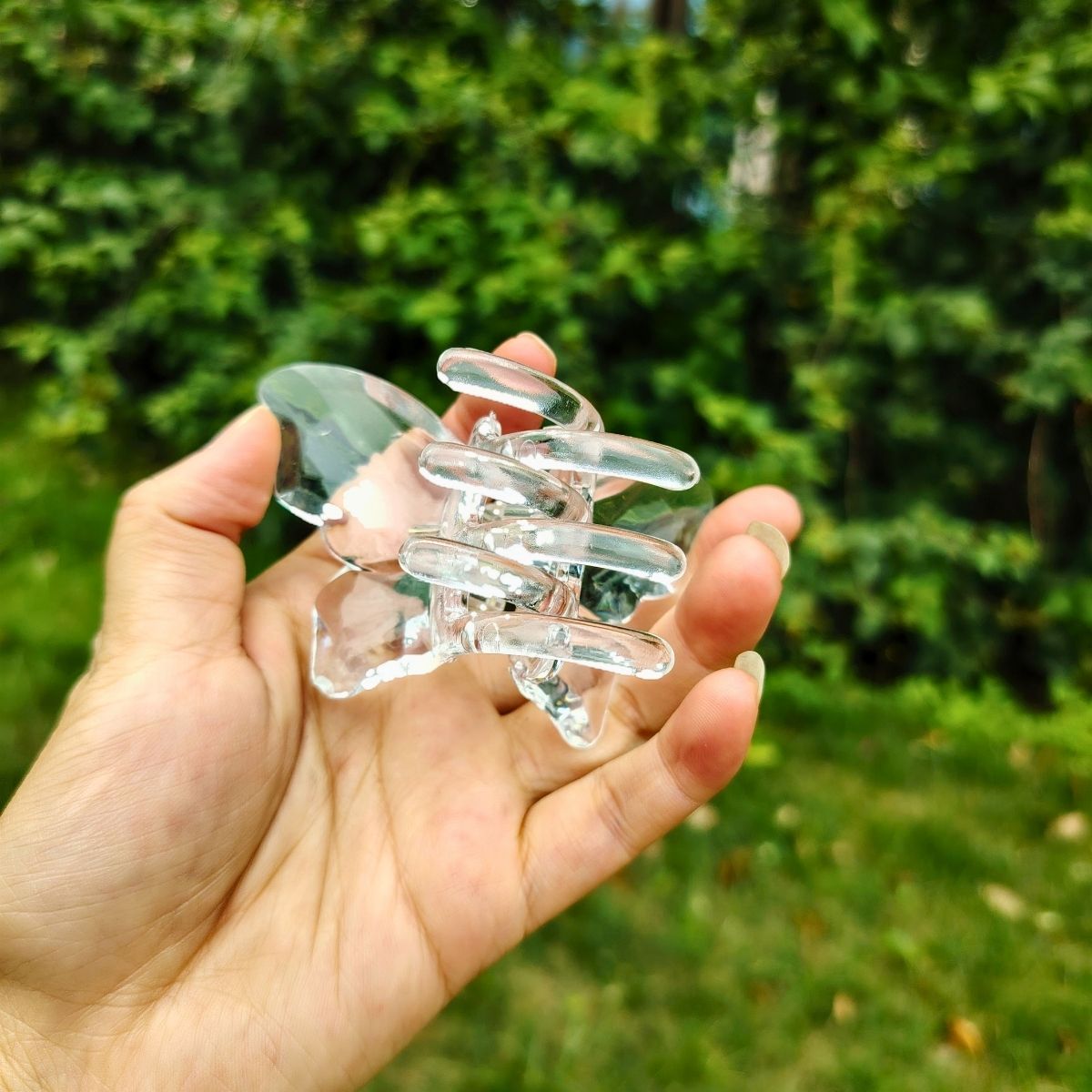 Transparent Diamond  White Mother & Baby Butterfly Hair Claw Clips Set