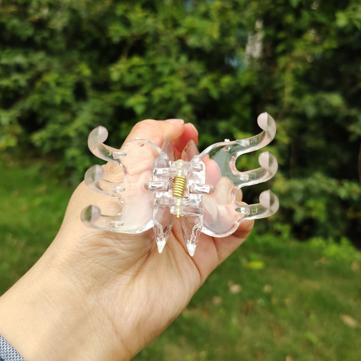 Transparent Diamond  White Mother & Baby Butterfly Hair Claw Clips Set
