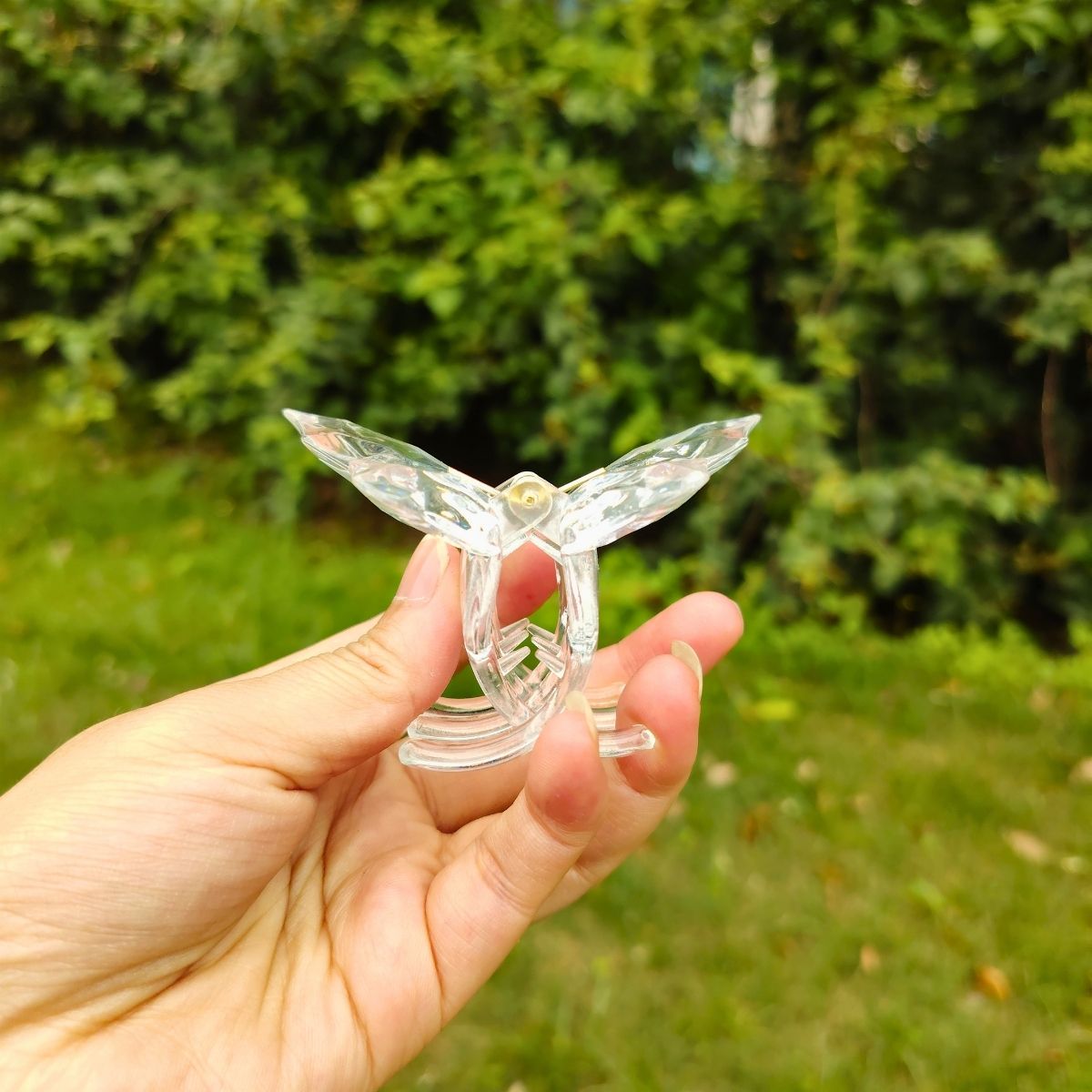 Transparent Diamond  White Mother & Baby Butterfly Hair Claw Clips Set