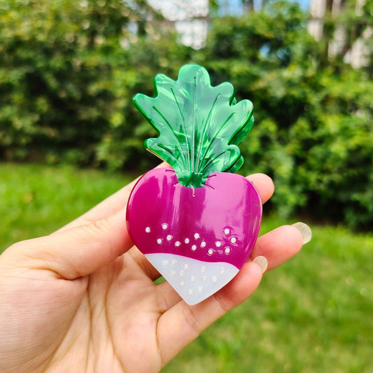 Large Carrot Radish Vegetable Hair Claw 3 Styles