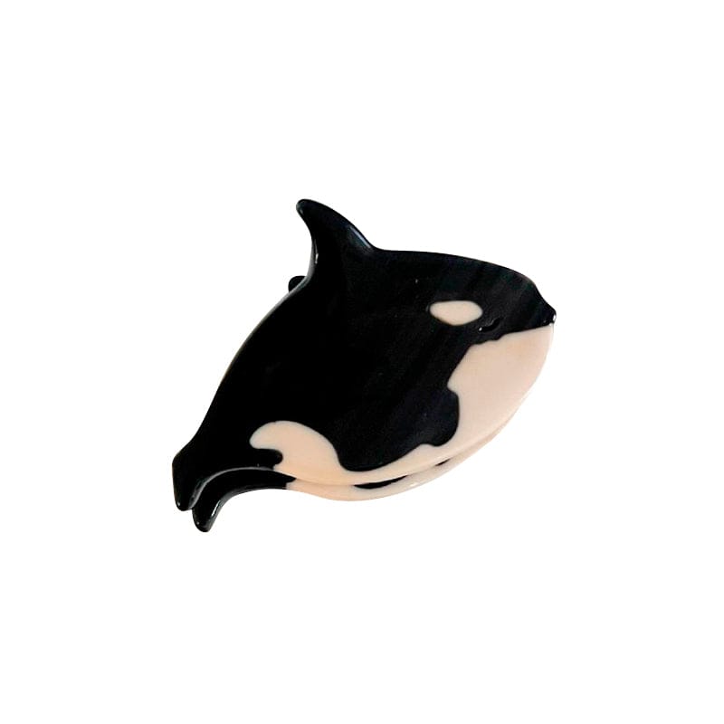 Mini Black Whale Hair Claw Clip
