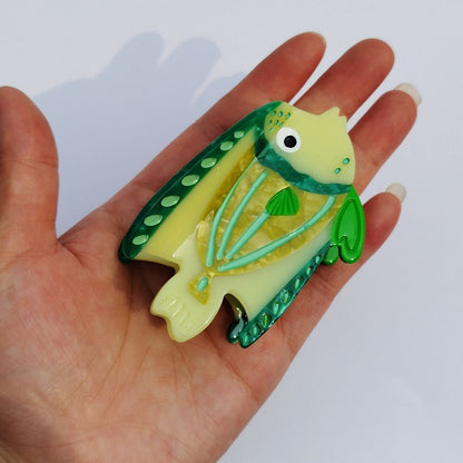 Medium Yellow  Green Angelfish Hair Claw
