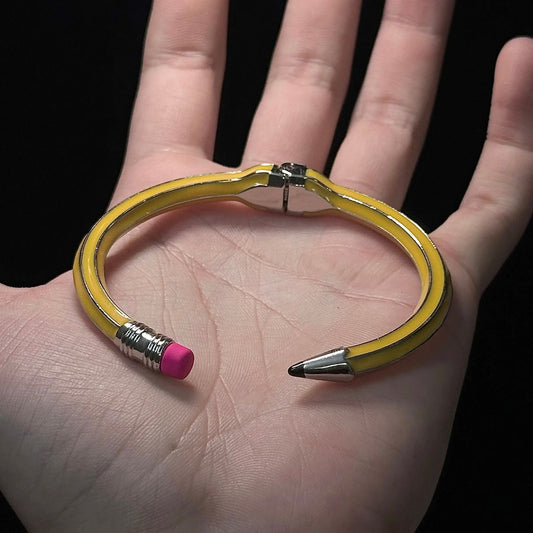 Yellow Pencil Open Bangle Bracelet